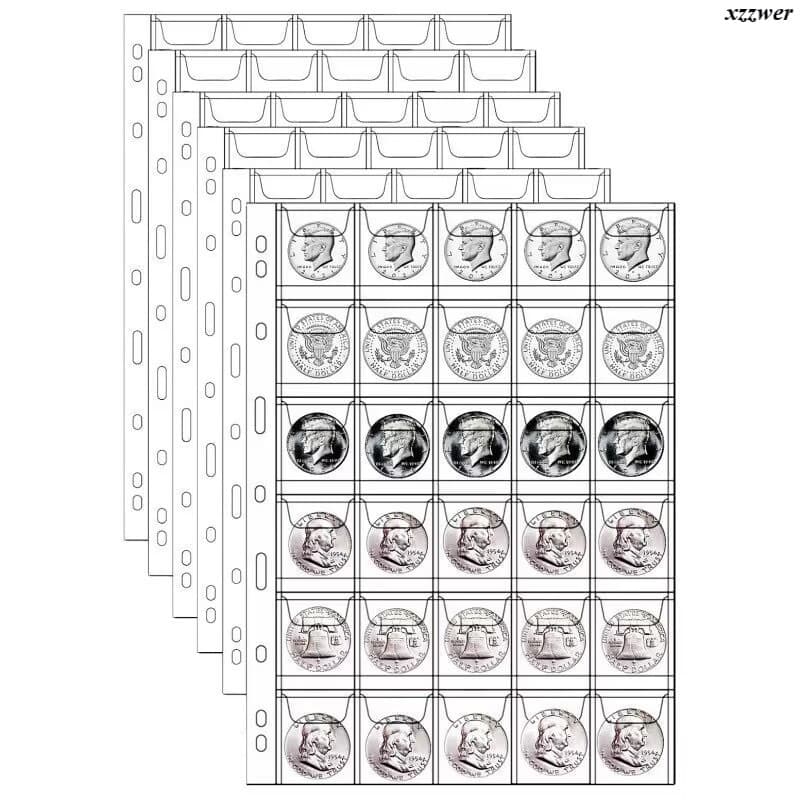 30 Páginas De Substituição De Bolso , 10 Carteiras De Plástico Dos Pces Com Suprimentos Do Coletor Selo Para A Coleção D