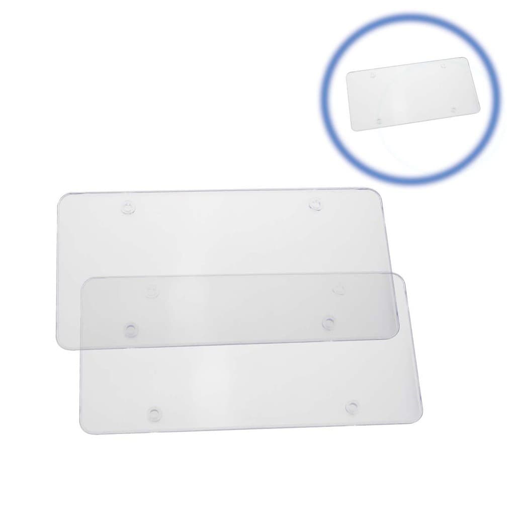 2 pçs quadro da placa de licença do carro americano quadro da placa de licença transparente branco plano modificado quad