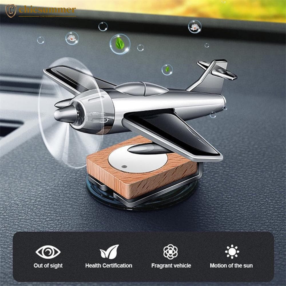 CHICSUMMER Criativo Carro Ambientador Mini Aeronaves Solares Decoração Perfume Fragrância De Ar Avião Ornamento N3S2