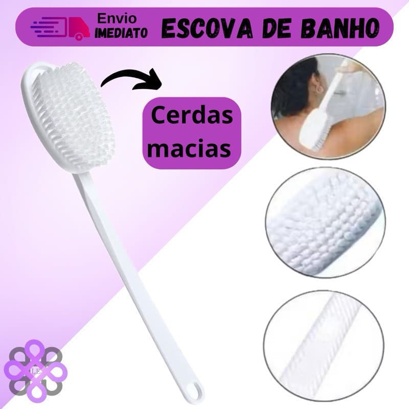 Escova De Banho Para Lavar As Costas Cabo Longo Cerdas Macia