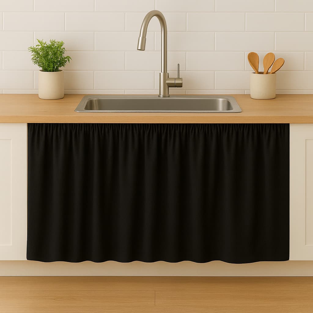 Cortina de Pia Preto 100 %PVC
