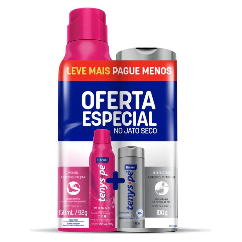 Kit Tenys Pé Baruel Aerossol Woman 150ml E Pó S/perfume 100g