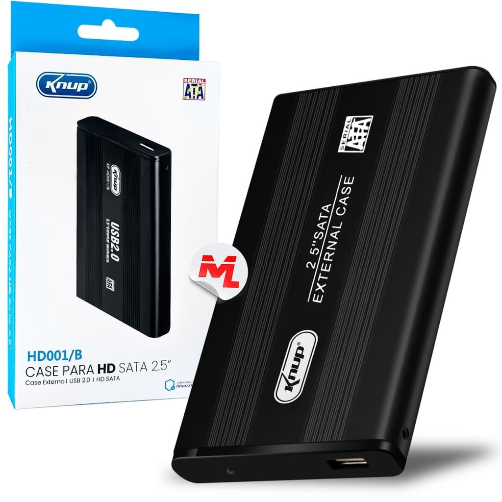 Case para HD Externo Sata 2.5" Usb 2.0 KNUP - KP-HD001/B
