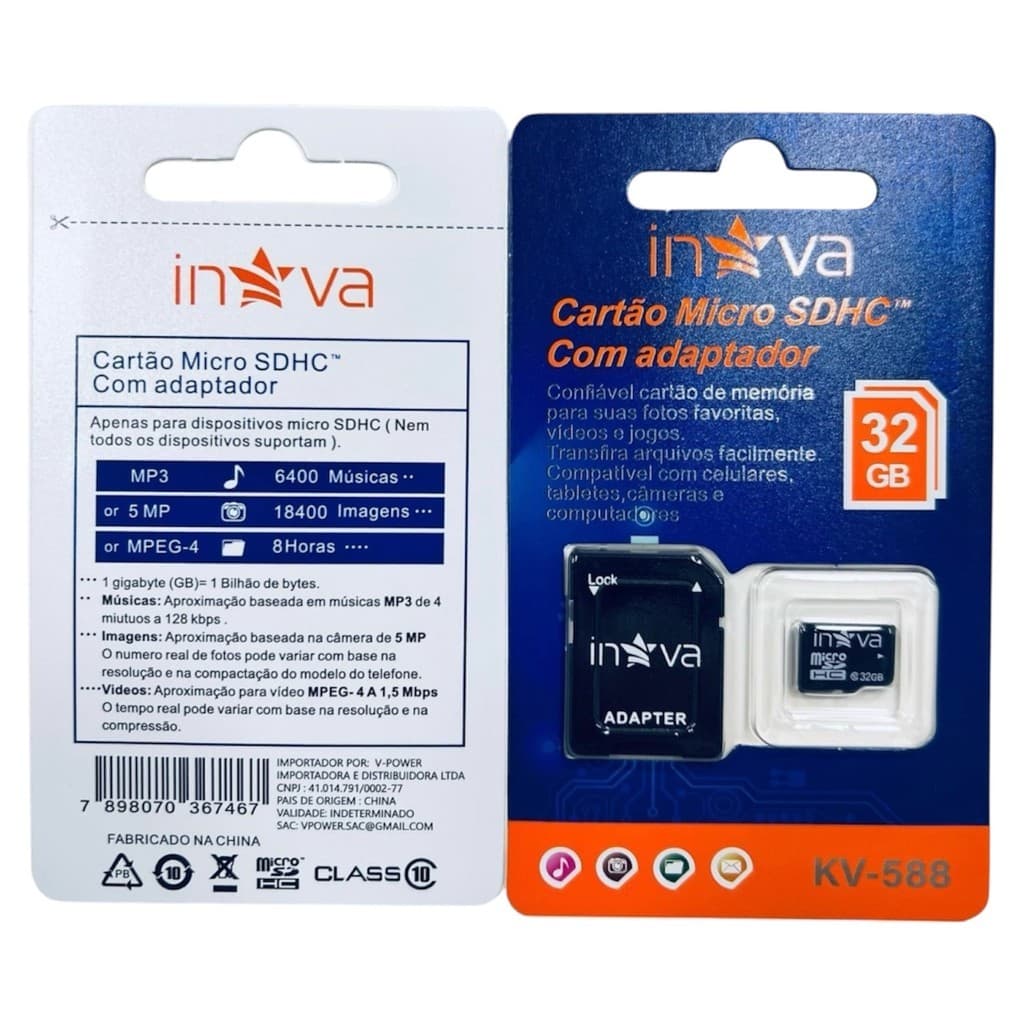 Inova Cartão Micro SDHC Com Adaptador TF CARD-857