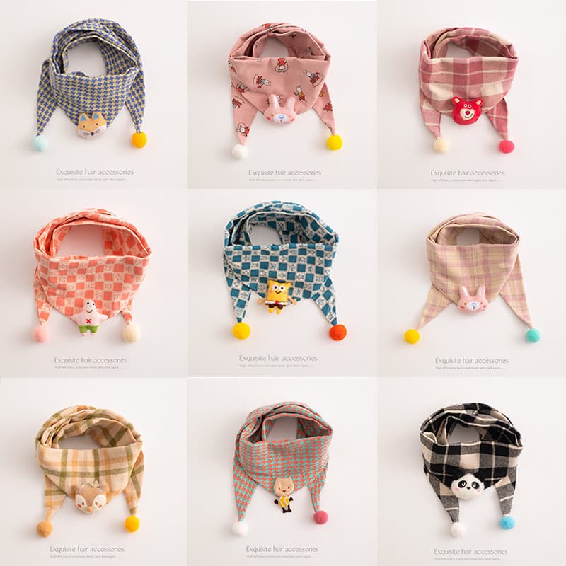 Versão coreana bebê dos desenhos animados quente triângulo cachecol das crianças outono inverno bebê meninos meninas All