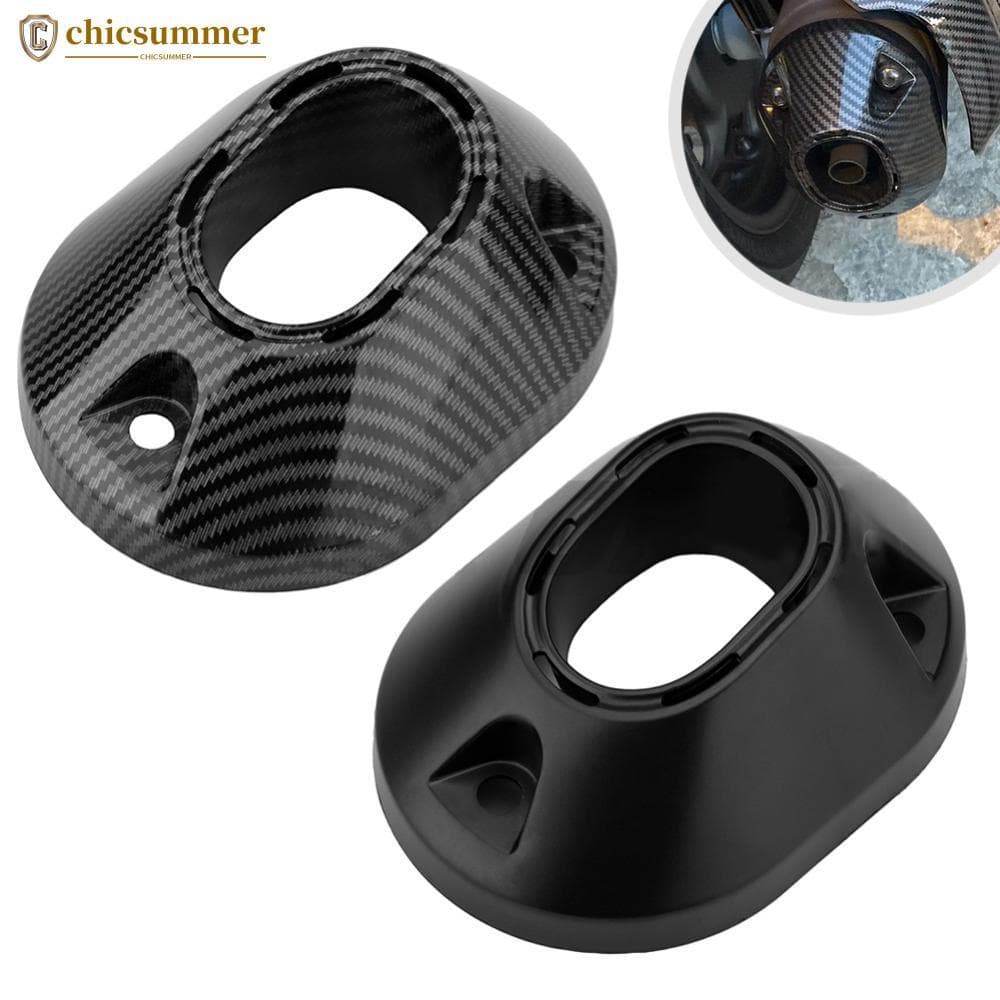 CHICSUMMER Motocicleta Silenciador Ponta Capa De Fibra Carbono Brilhante Preto Escape Enfeite Acessórios Para Honda Cliq