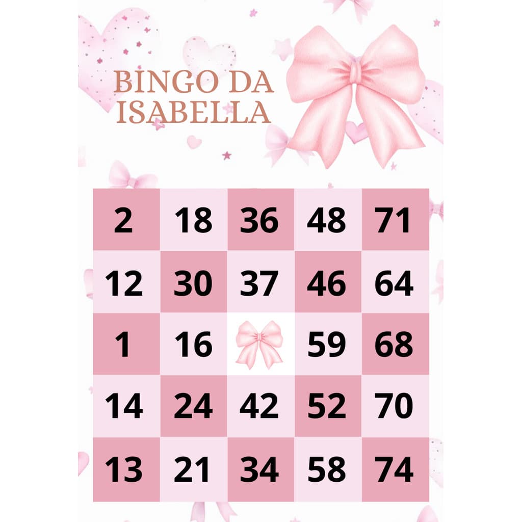 Bingo Chá de Bebê Personalizado com Nome Novos Temas| 1 a 75 | Impresso | 24/48/72/96/144/200 cartelas