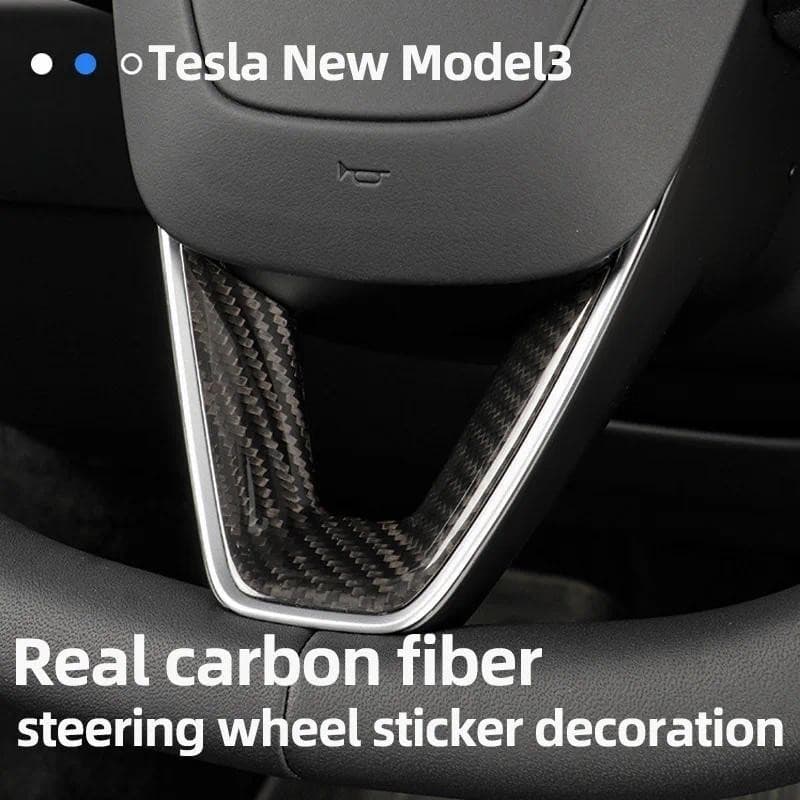 Para Novo Modelo 3 + Adesivo De Volante Highland 2024 Com Nova Modificação interior De Fibra De Carbono