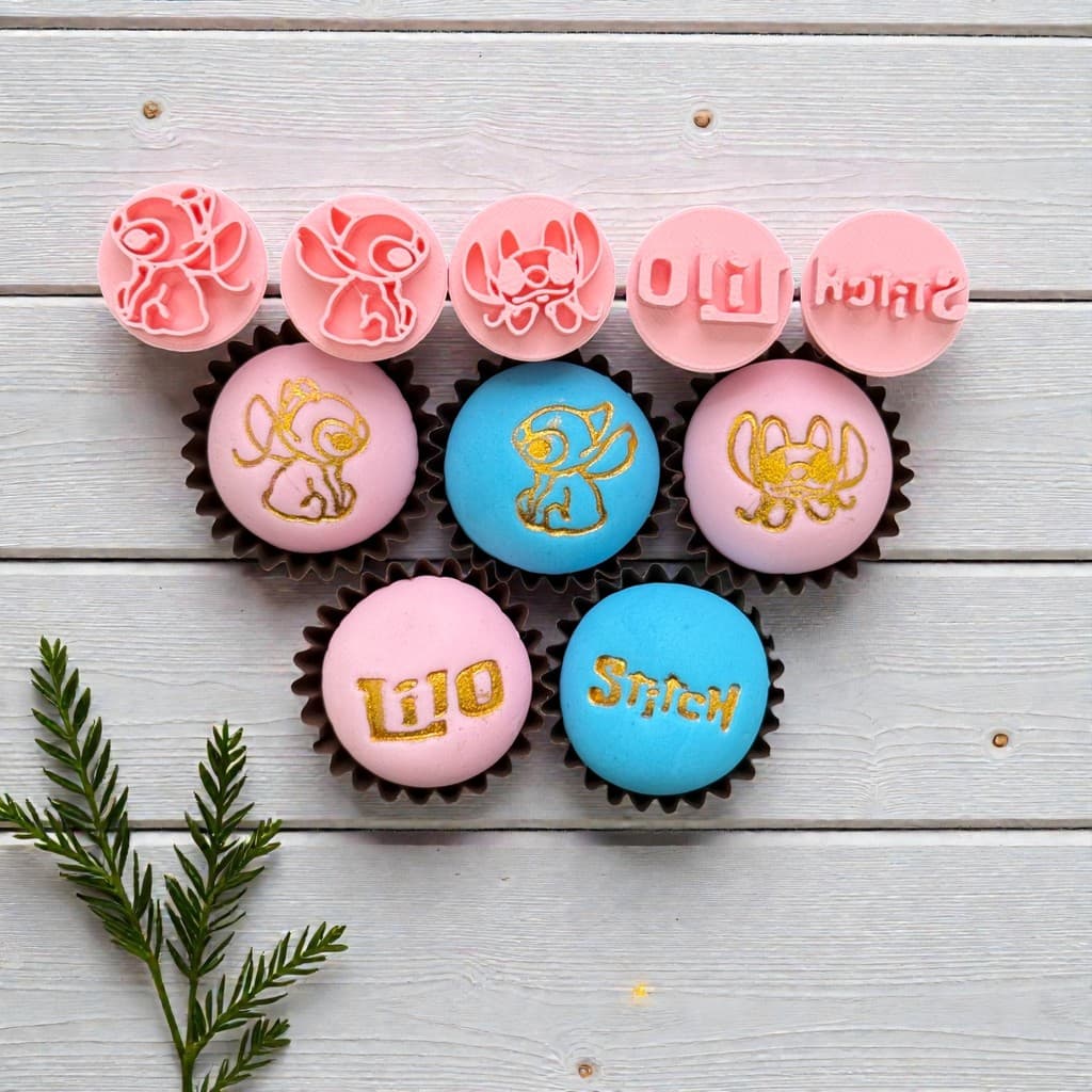 Kit Carimbos Para Doces Stitch e Angel