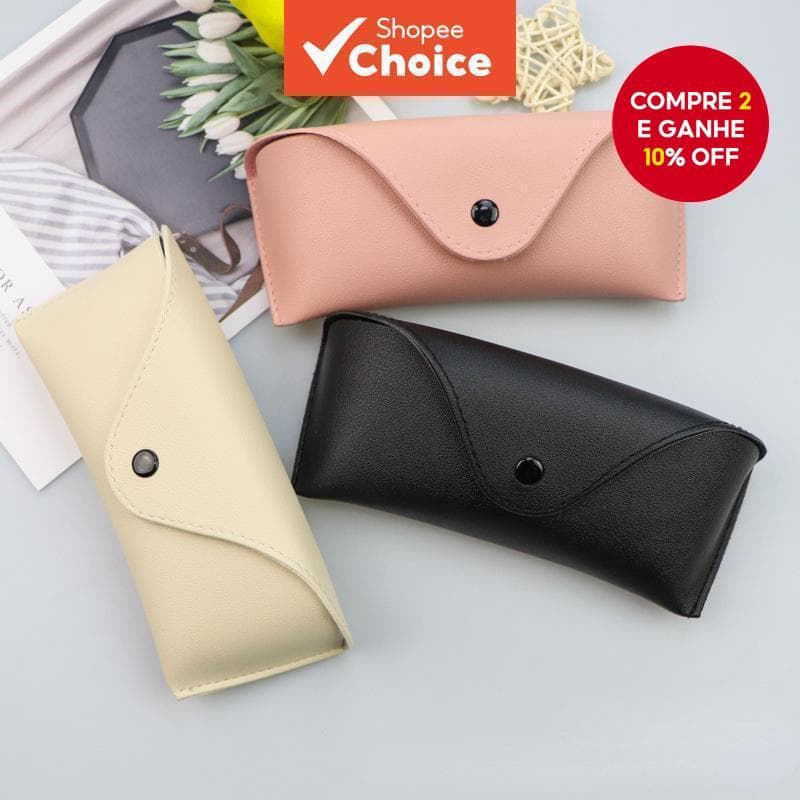 Estojo De Óculos De Sol Em Couro PU Proteção À Prova De Queda