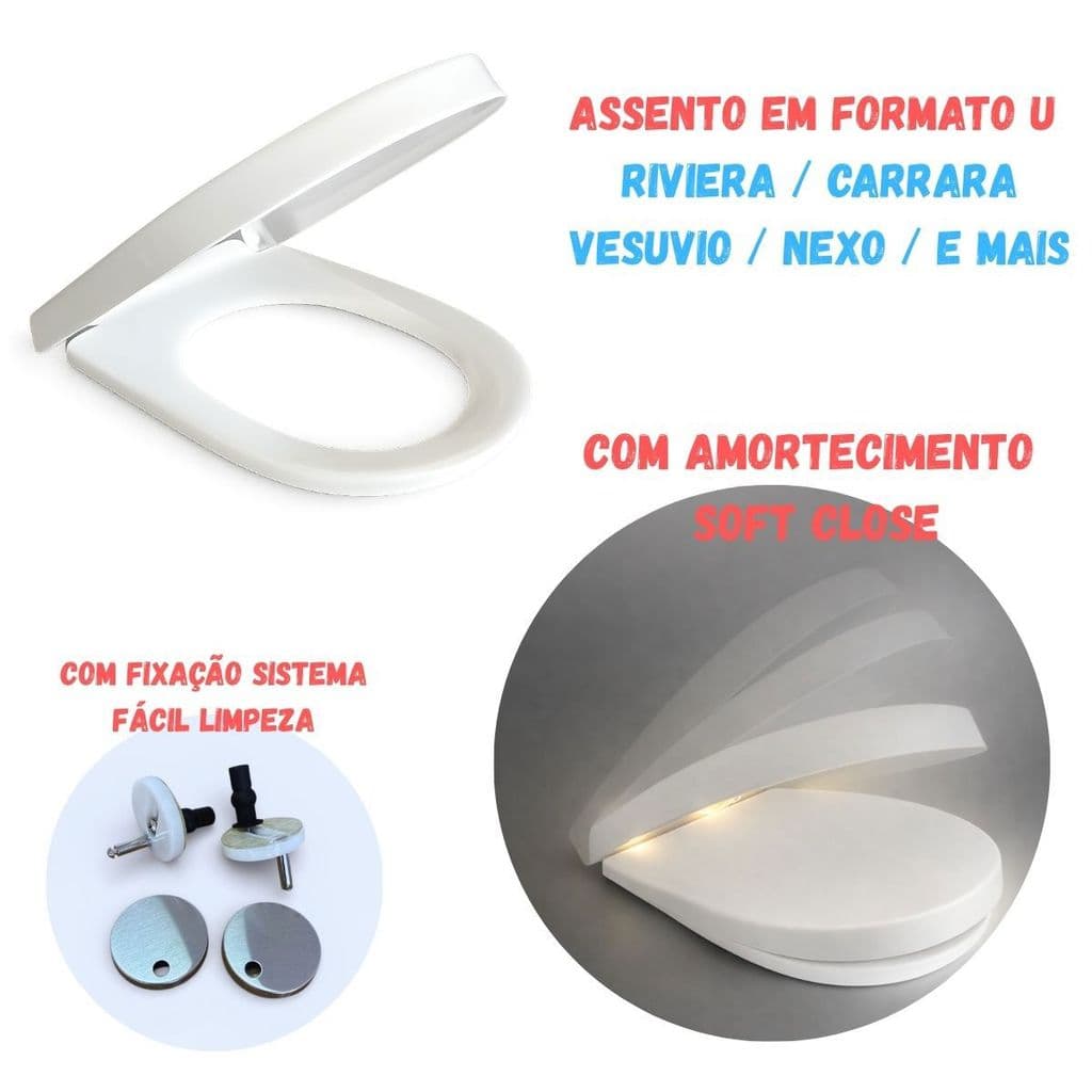 Assento SoftClose Amortecedor Riviera Celite Carrara Deca Nexo Roca Vesuvio Icasa