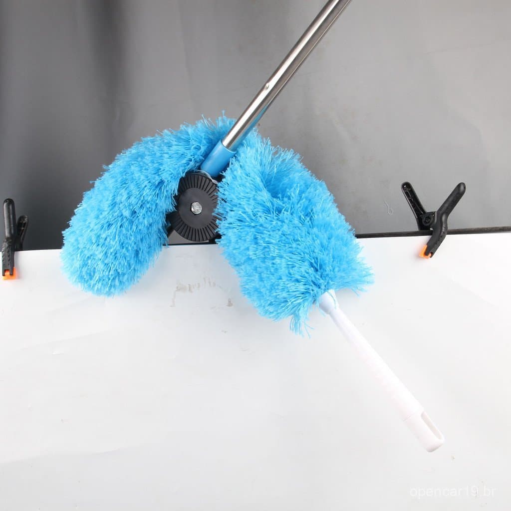 Espanador de fibra colorido em tons de arco-íris, essencial para o Ano Novo, com cabo extensível, flexível e lavável, um