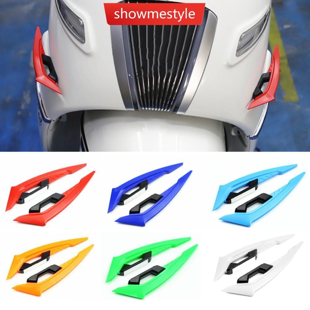 SMS 2 Peças Winglets De Motocicleta Spoiler Lateral Dianteiro Conjunto De Asa Aerodinâmica De Vento Fixa Com Adesivo De 