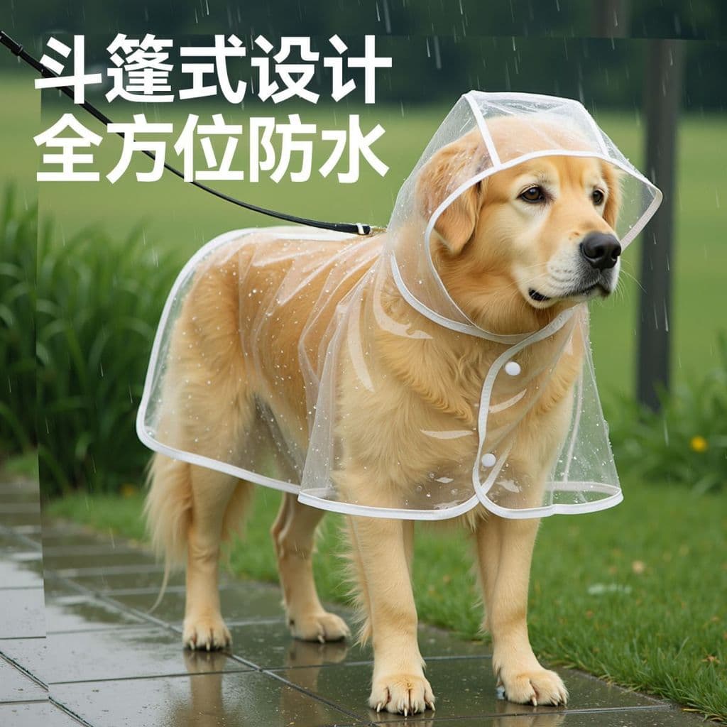 Roupa Impermeável para Cães Filhotes, Tamanho Médio, Roupa de Quatro Patas para Shiba Inu, Capa de Chuva para Cães SAYN