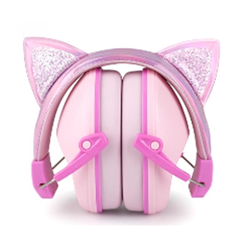 Orelhas De Gato Rosa Crianças Earmuffs Ajustável Anti-Ruído Protetor Auditivo Para Estudo E Sono Cancelamento De
