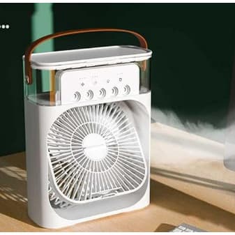 Mini Ventilador de Mesa com Reservatório de Água – Névoa Refrescante e USB, para Casa e Exteriores