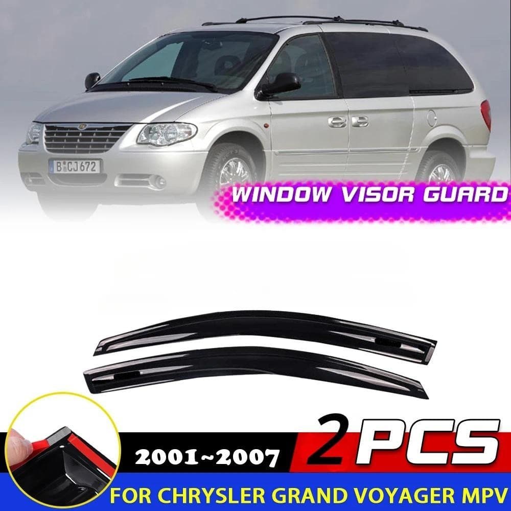 Viseira De Janelas Para Chrysler Grand Voyager MPV LWB 2001 ~ 2007 Porta Defletor De Fumaça Guardas Capa Toldos Chuva So