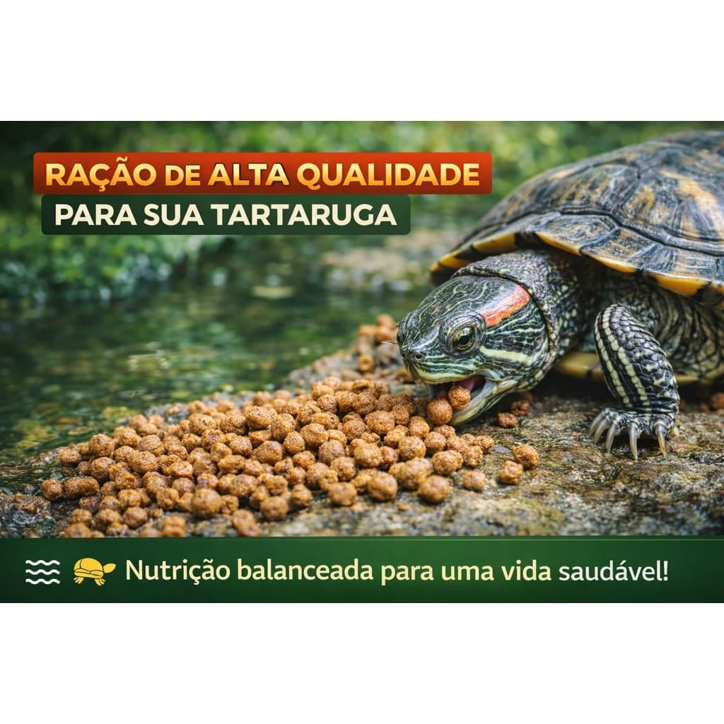 500gr Ração para Tartarugas 2.5mm Répteis e Peixes Filhotes
