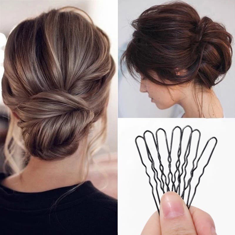60 Pçs Preto Invisível Ondulado Hairpin Metal Em Forma De U Grampos De Cabelo Simples Penteado Feminino Acessório