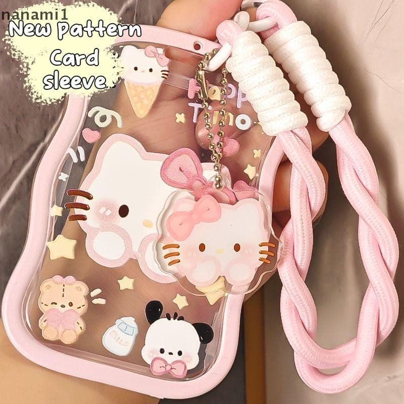 nanami1 Sanrio Hello Kitty Pochacco Porta-Cartões Fotográficos Design Idol Photo Sleeve Chaveiro Photocards Protetor Cas
