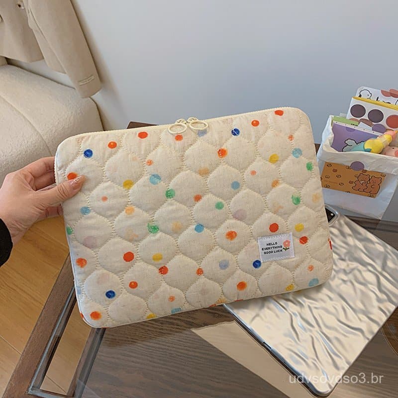 Nova capa para tablet iPad Pro de 11 polegadas com estampa de bolinhas, bolsa de armazenamento para laptop de 14/15 pole