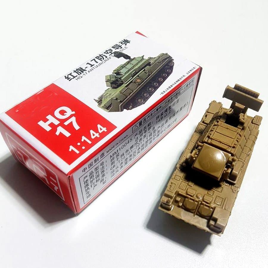 Tanque de mísseis antiaéreo HQ17, veículo blindado, modelo 1/144, brinquedo de montagem 4D russo, t34, ornamento para me