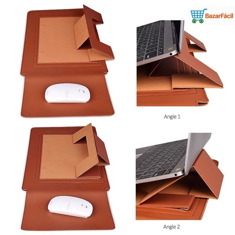 Funda Macia em Couro PU para Macbook Air e Pro 13,3, 15 e 16,2 Polegadas