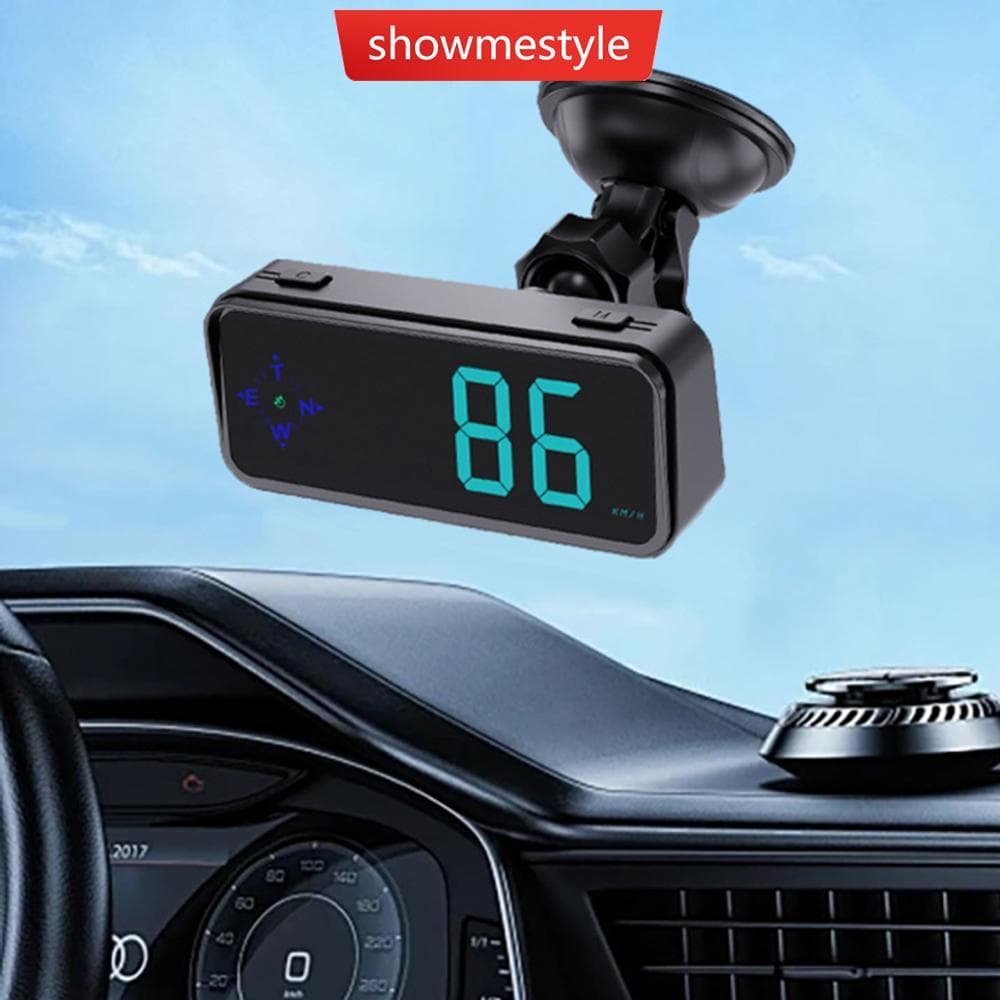 SMS Car HUD GPS Display Velocímetro Digital Relógio De Tempo Alarme De Excesso De Velocidade KMH MPH Switch Cachorro Ele