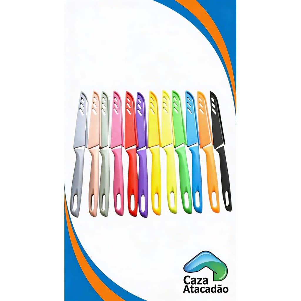 Kit 10 Facas, Faquinhas Cozinha afiadas com bainha lamina em aço inox Pequena Utilidade do Lar Faquinha com Capa