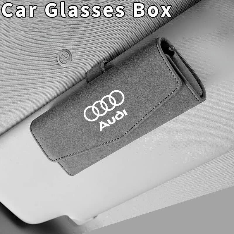 Caixa de Óculos para Viseira de Sol para Carro para Audi A1 A3 A4 A5 A6 A7 A8 Q2 Q3 Q5 Q7 Q8 R8 TT Suporte de Couro Esto