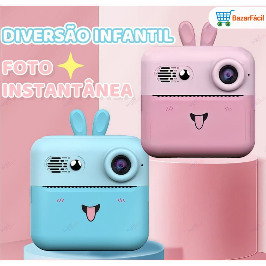 Câmera Fotográfica com Impressora Embutida para Crianças - Função de Vídeo e Impressão Térmica