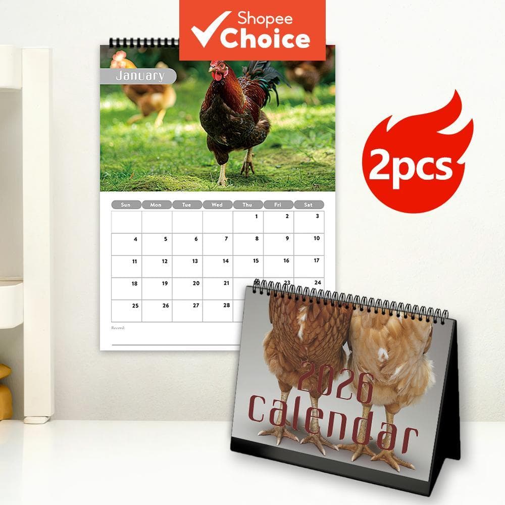 Calendário De Mesa E Parede Resumo Galo 2026-12 Designs Exclusivos , Planejador Humorístico , Aniversário Perfeito Prese