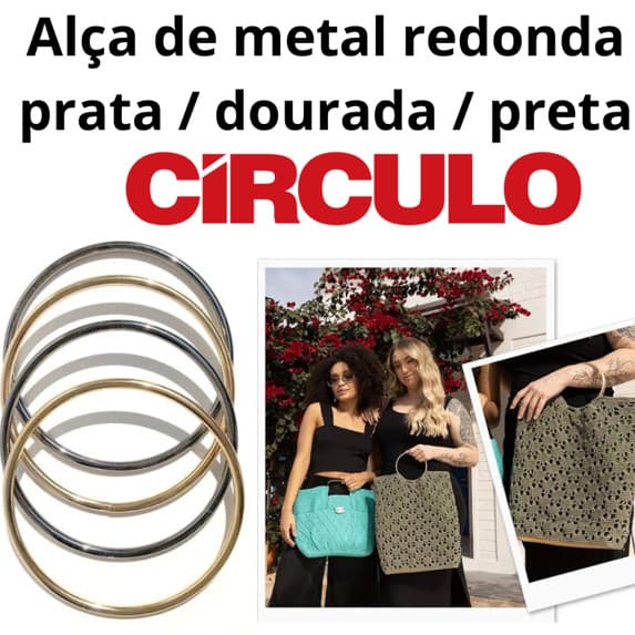 PAR ALÇA METAL REDONDA CÍRCULO