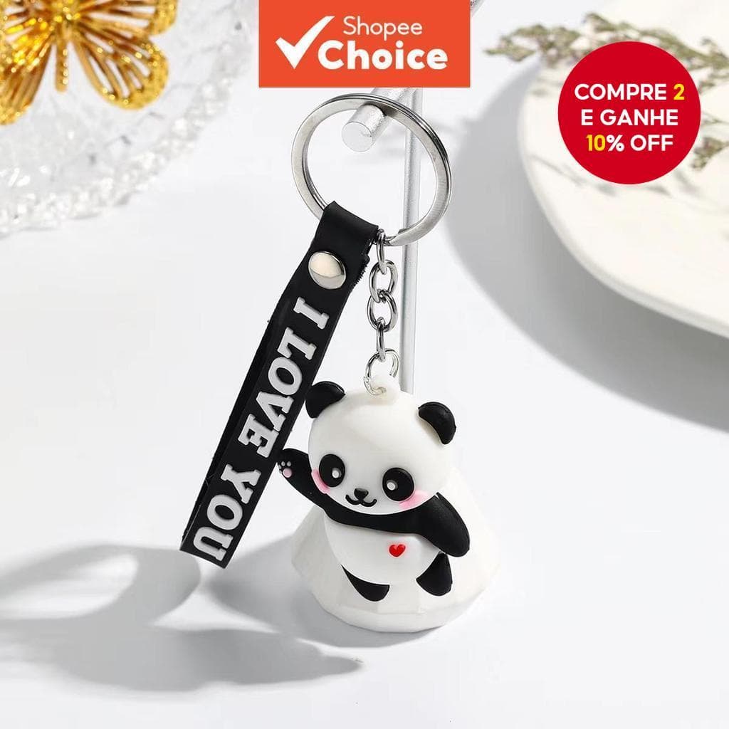 Simulação Criativa Panda Bonitinho Porta-Chaves PVC Macio Saco de Borracha Pingente Presente de Viagem