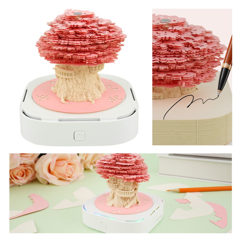 Calendário De Mesa 3D Bloco De Notas 3D Criativo Arte 3D Decorativo Com Luz LED Rasgar Panorâmico Casa Na Árvore 3D Em P