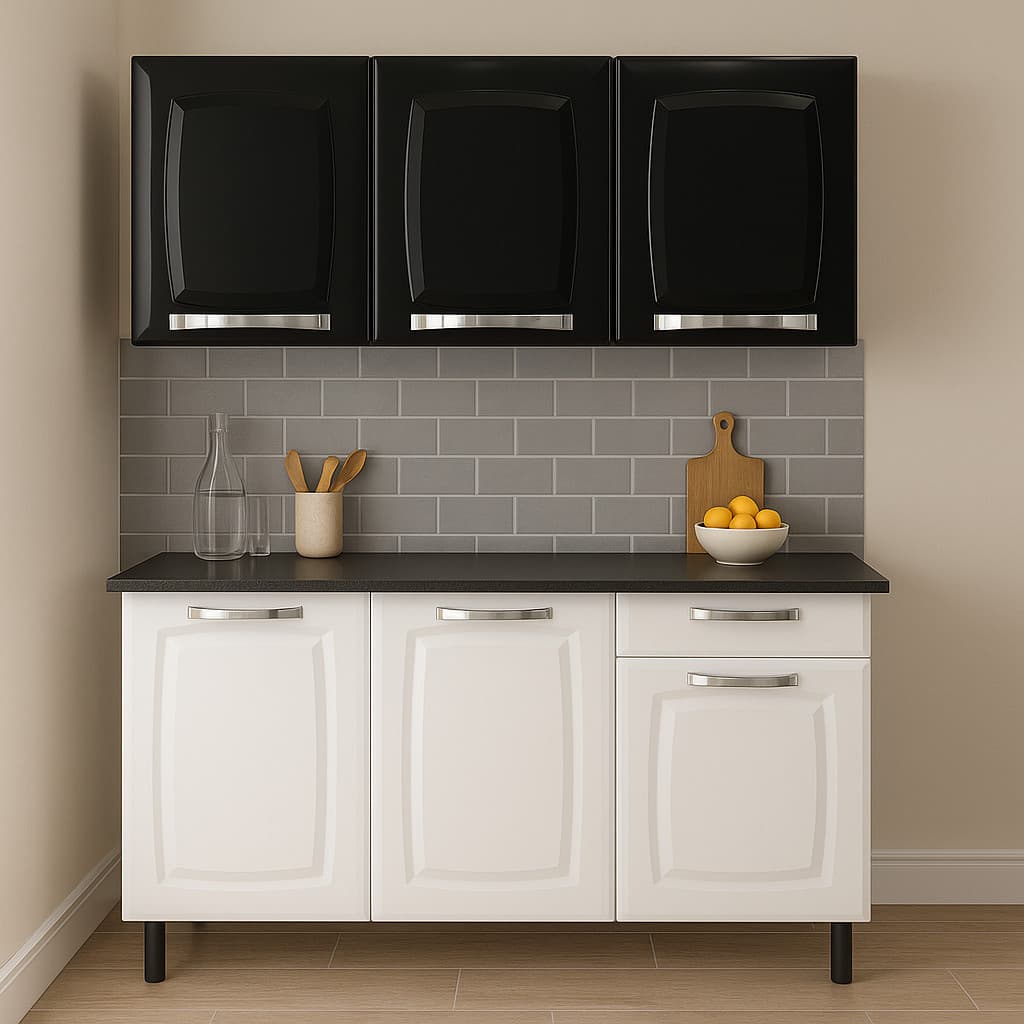 Kit Cozinha & Multiuso Itatiaia em Aço – Balcão 3 Portas 1 Gaveta e Aéreo