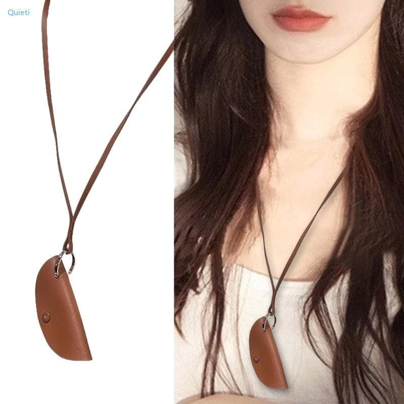 Quieti Casual Couro Chave Saco Colar Elegante Bolsa Pingente Em Do Plutônio Pescoço Acessório Para Uso Diário