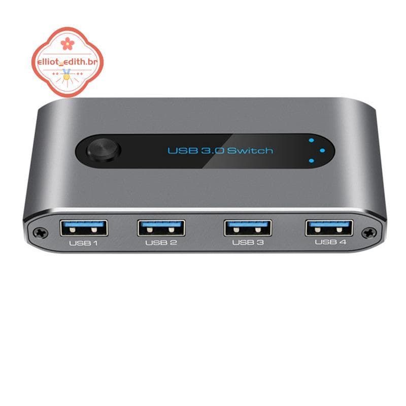 Impressora Comutador USB Compartilhando USB3.0 Duas Entradas E Quatro Saídas 2 Computadores Compartilham 4 Dispositivos