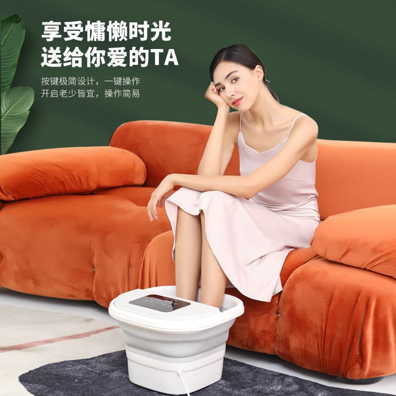 Banheira para pés Banheira automática para pés Massagem elétrica Aquecimento Temperatura constante Dobrável Portátil Máq