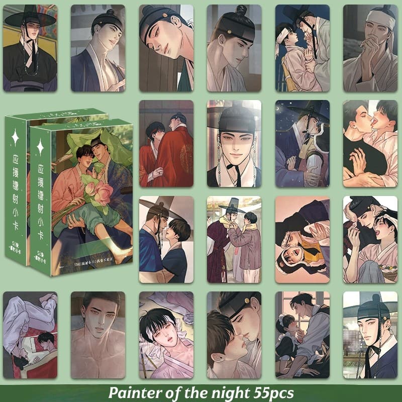 55 Peças Manga Manhwa 4 Semana Amantes Cartões Lomo Holográficos Pintor Da Noite Pequeno Cogumelo Photocards Pearlboy PA