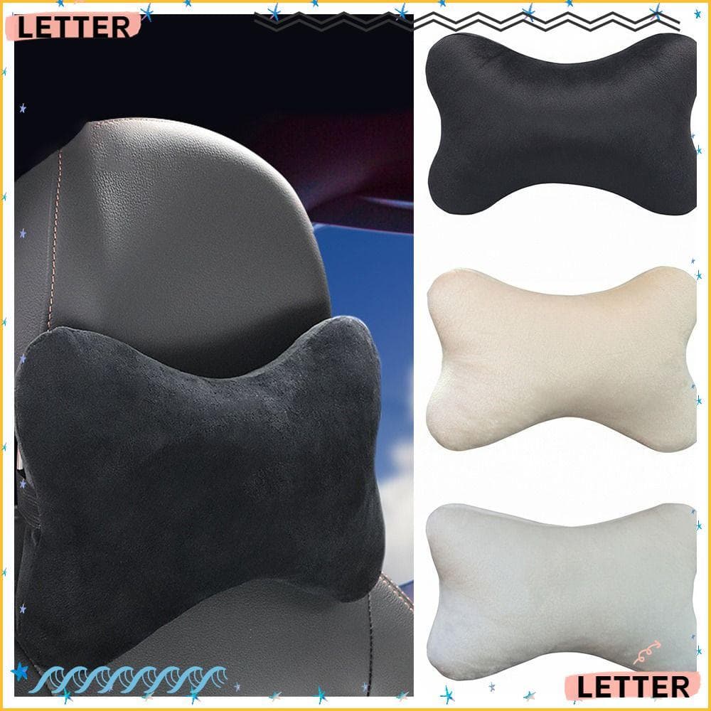Carta Travesseiro De Pescoço De Carro , Encosto De Cabeça De Veludo De Cristal Respirável , Apoio Ajustável