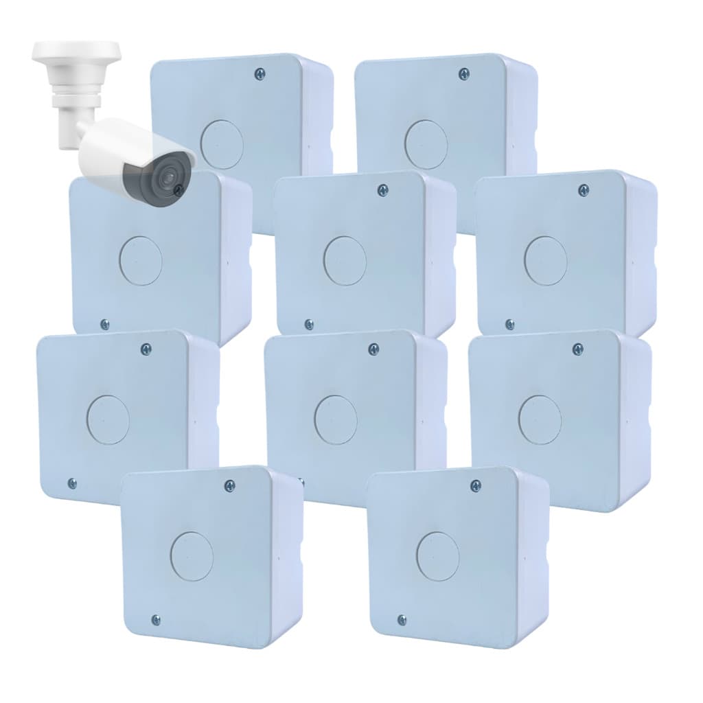 Kit 20 Caixas Sobrepor CFTV Externa Plástico Organizadora Câmera