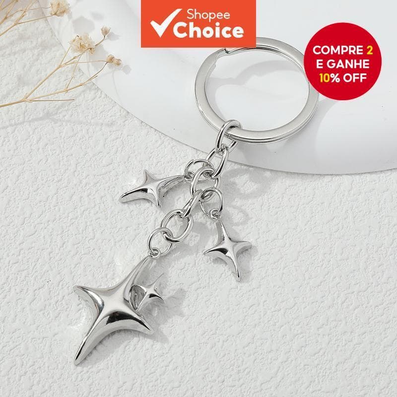 Chaveiro Estrela Lua Y2K | Lindo Para Amigos , Presente Estético E Ideia De Festivo