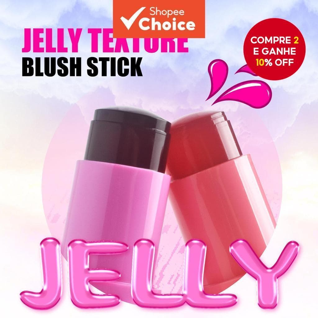 Jelly Blush Stick para Lábio e Bochecha com Contorno Fácil e Cor Brilhante, 5g