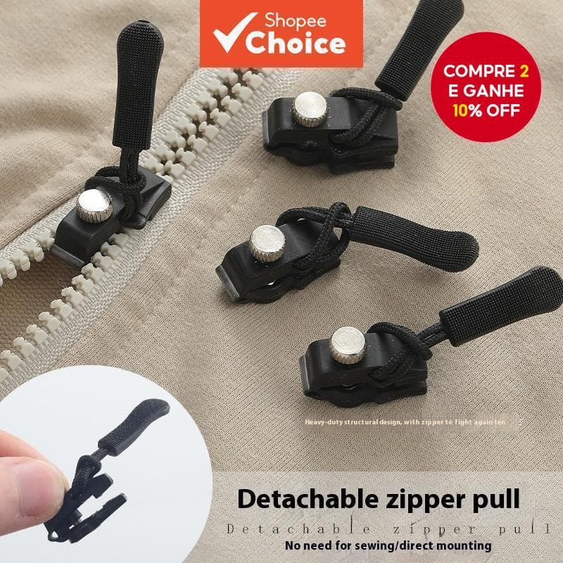 6 Peças Reparador De Zíper Puxa Conjunto De Substituição Removível Bobina De Nylon Sliders Clipe Para Mulheres Costura A