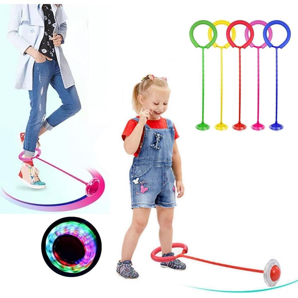 Brinquedo Corda de Pular Giratória Skip Ball Pula Infantil Tornozelo Com Led Brinquedo Kizumba