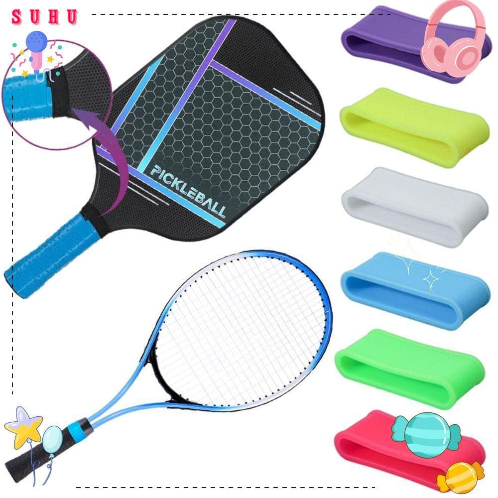 Anel De Silicone De Vedação SUHU , Extremidade Plana Do Overgrip Punho Da Raquete Badminton , Laço Multicolorido Fixação