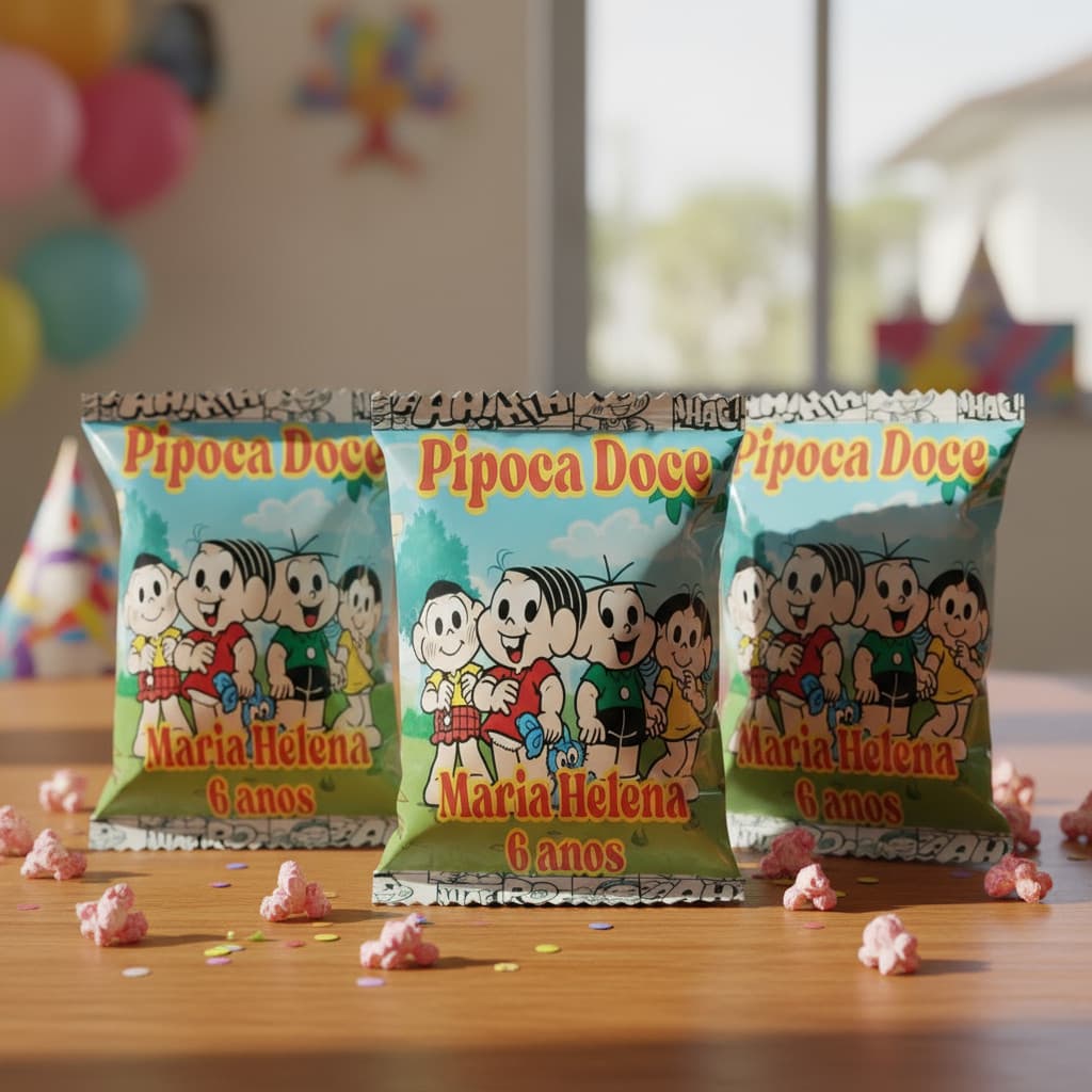 Pipoca Personalizada Para Lembrancinhas Turma Da Mônica 10 Unidades