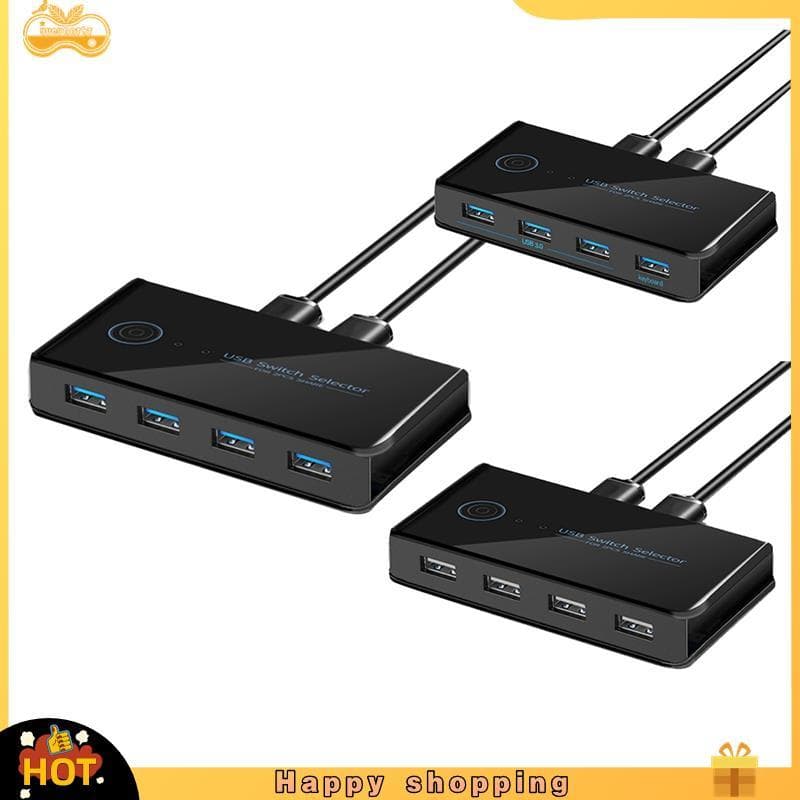 Interruptor KVM USB , Comutador Compartilhado 2 Em 4 Saídas Para Laptop , PC , Teclado , Mouse , Impressora , Adaptador 