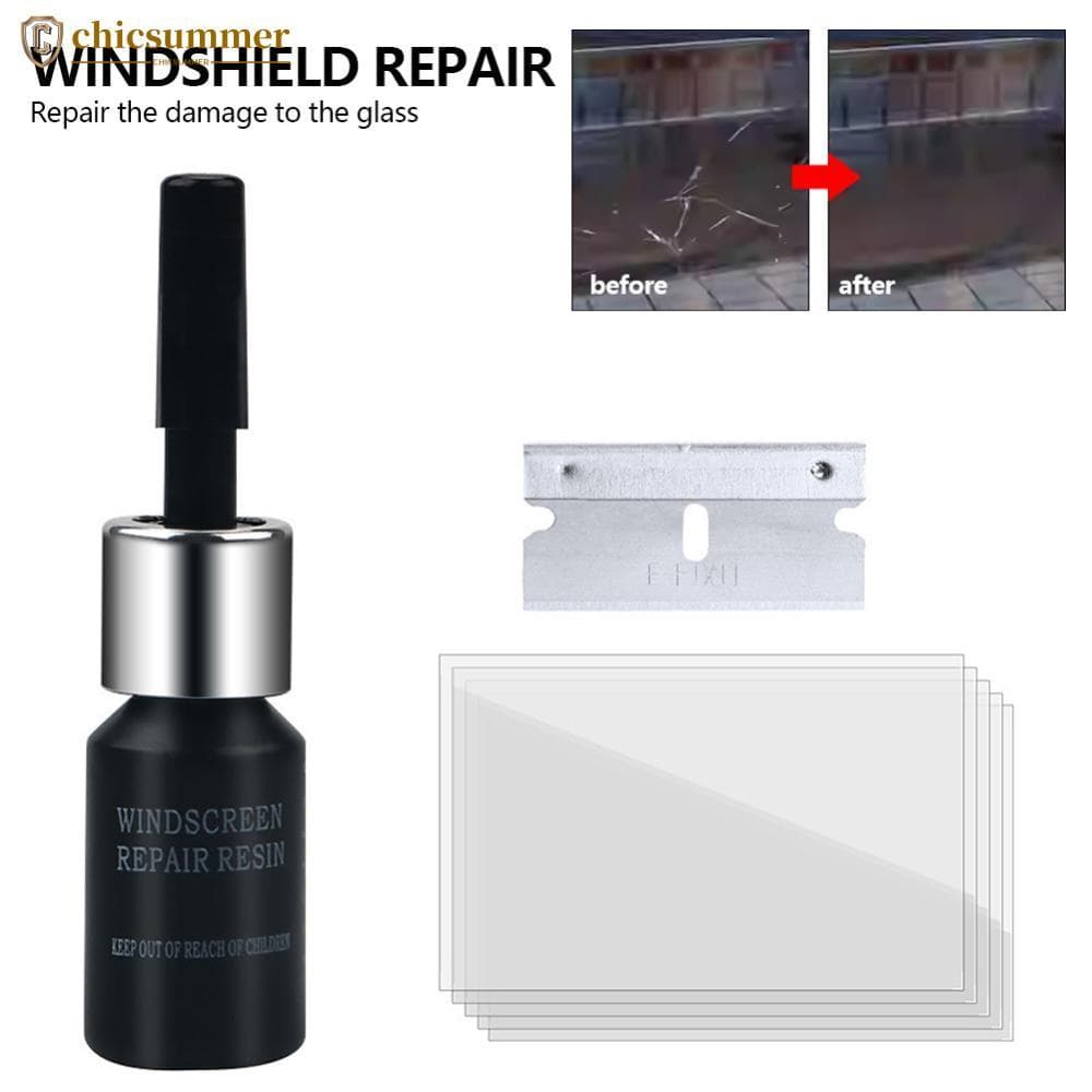 CHICSUMMER Kit De Reparo De Vidro Automotivo , Para-Brisa , Rachaduras E Arranhões , Resina Adesiva Líquida Manutenção D